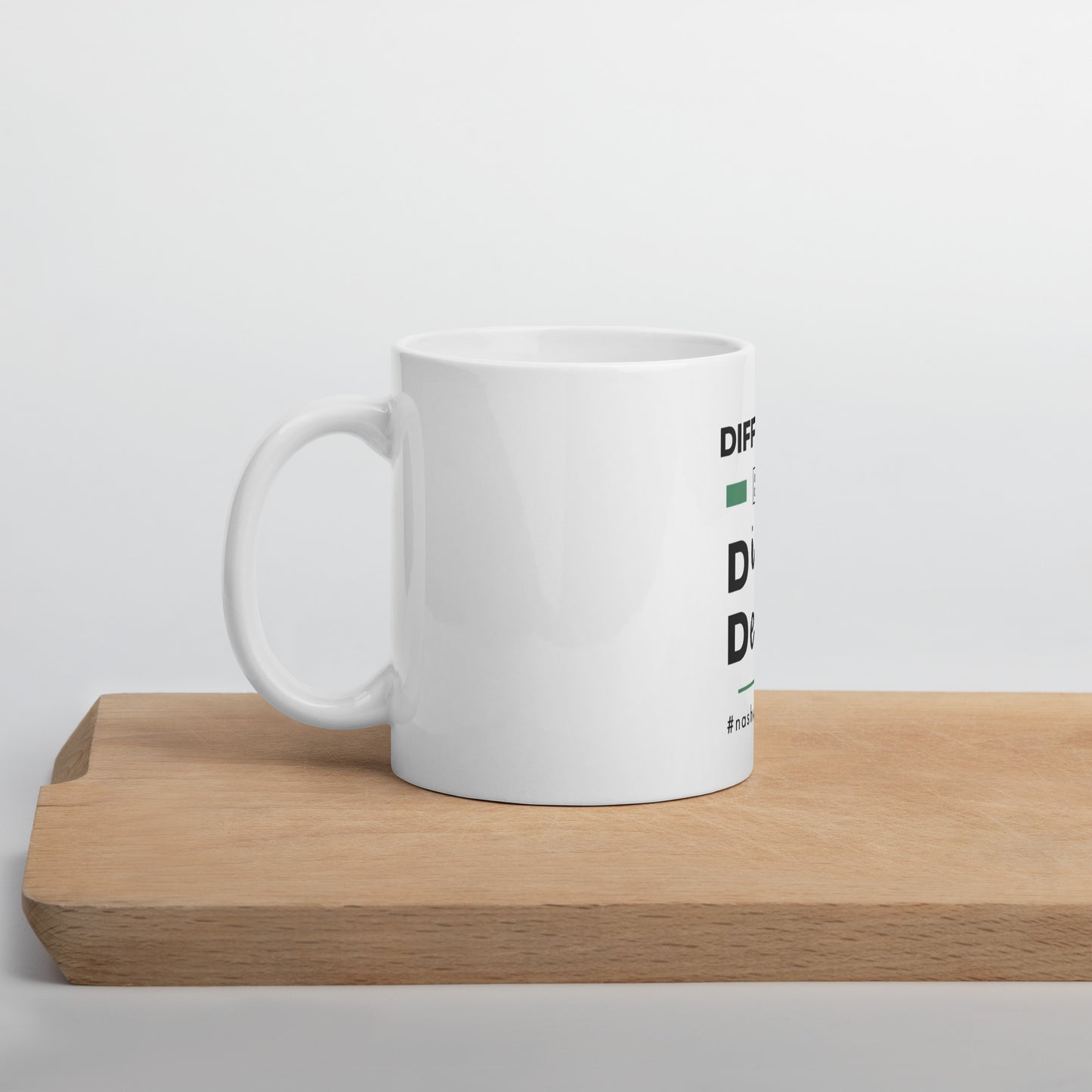 White glossy mug